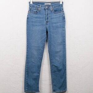 LEVIS Wedgie Straight Button Fly Jeans High Rise Ankle Stretch Womens Sz 27x27